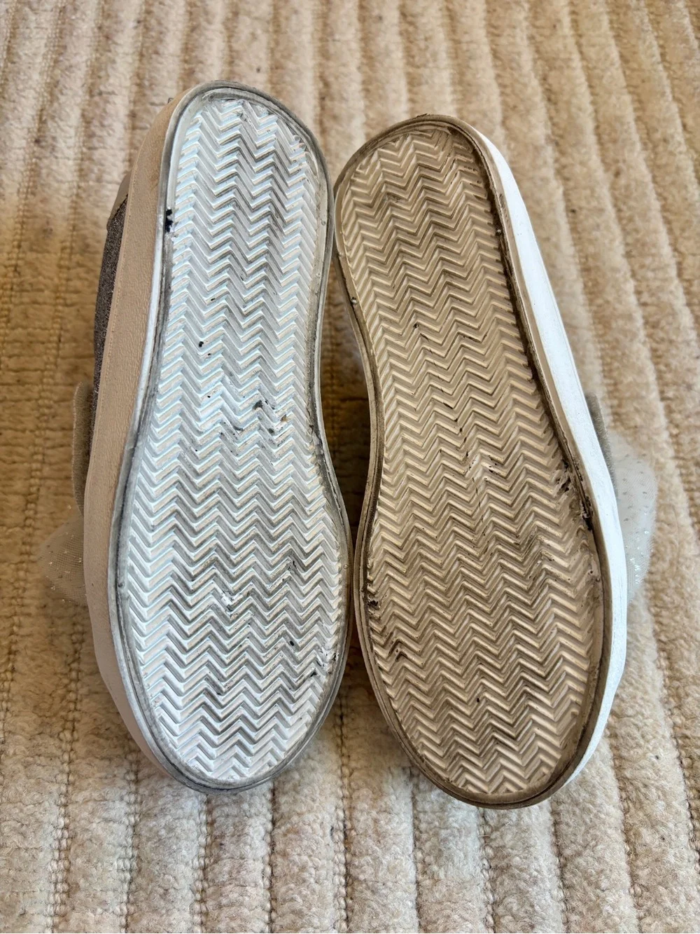 H&M Silver Glitter Kids Slip-On Sneakers with Tulle Bow